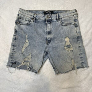 Express Size 10 Womens Vintage Skinny High Rise Denim Jean Shorts Cut Offs